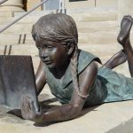 metal crafts bronze statue Bronze Girl Reading Statue Garden Bronze Statue