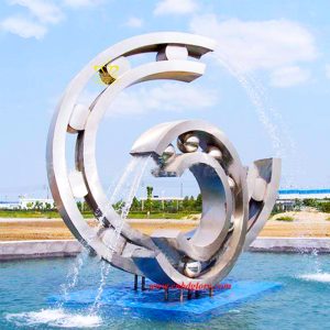 water feature decoration metal crafts stainless steel water fountain