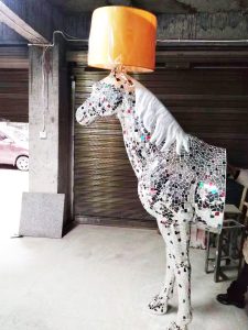 Fiberglass Mosaic Horse Statue Art lamp Sculpture