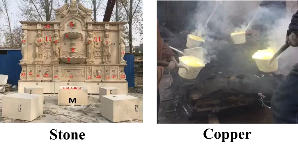 custom marble fountain metal crafts bronze sculpture