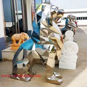 stainless steel lion statue