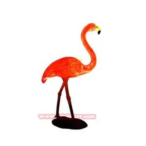 Fiberglass resin glowing flamingo