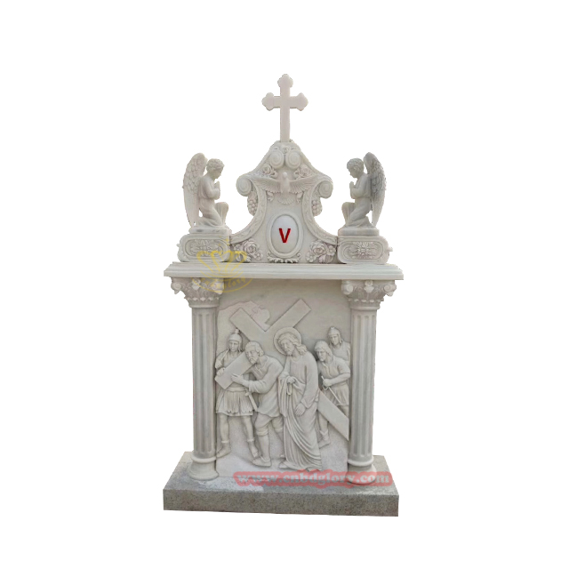 Marble Sculpture Church Fourteen Via Doloros MCD140 7 Church sculptures