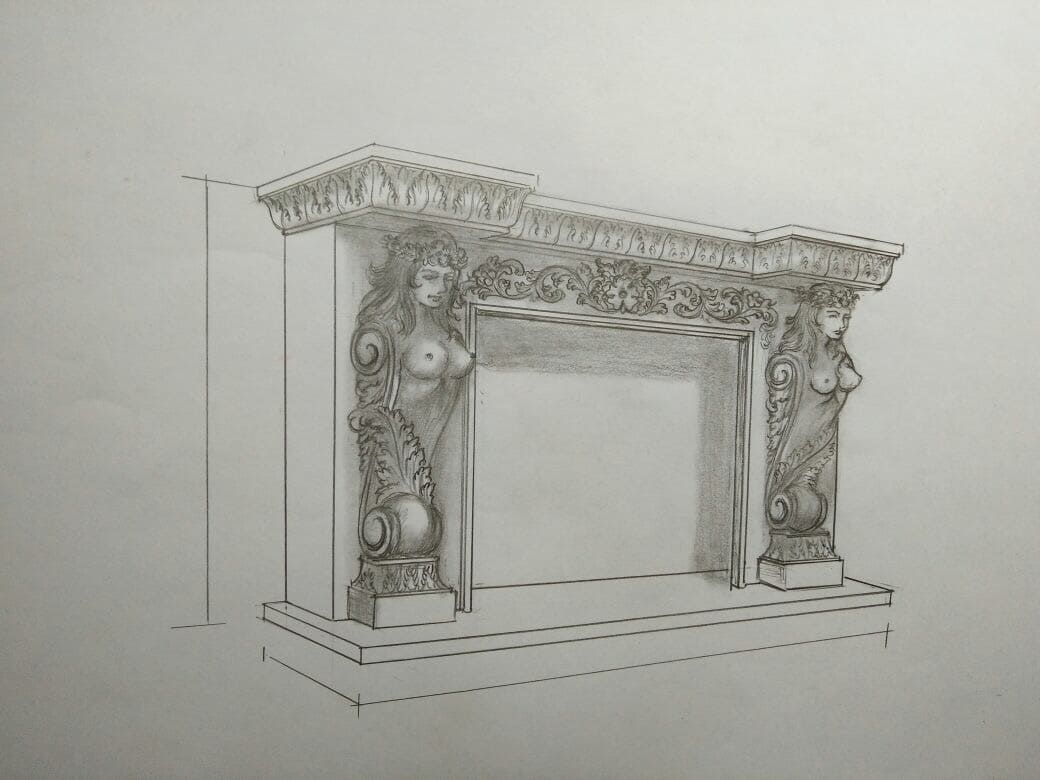 Customized Black Marble Statue Fireplace BMF130 2 marble fireplace