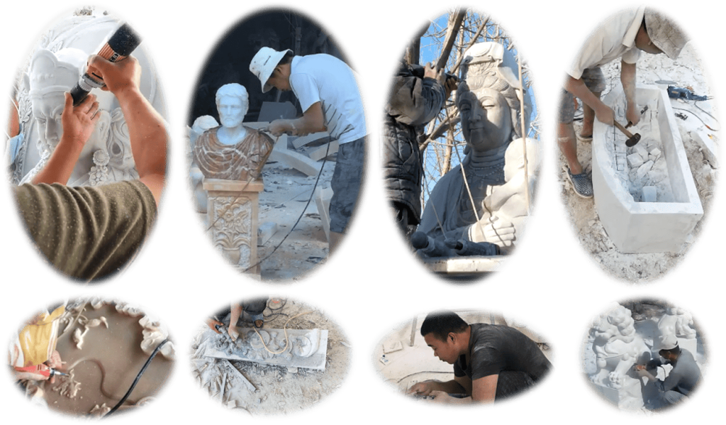 Hand-carved marble sculpture