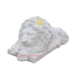 Marble sleeping lion statue