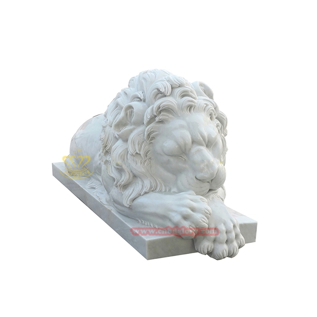 Custom Stone Sculpture Marble Sleeping Lion Statue MSA001 1 Marble sleeping lion statue