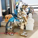 stainless steel lion statue