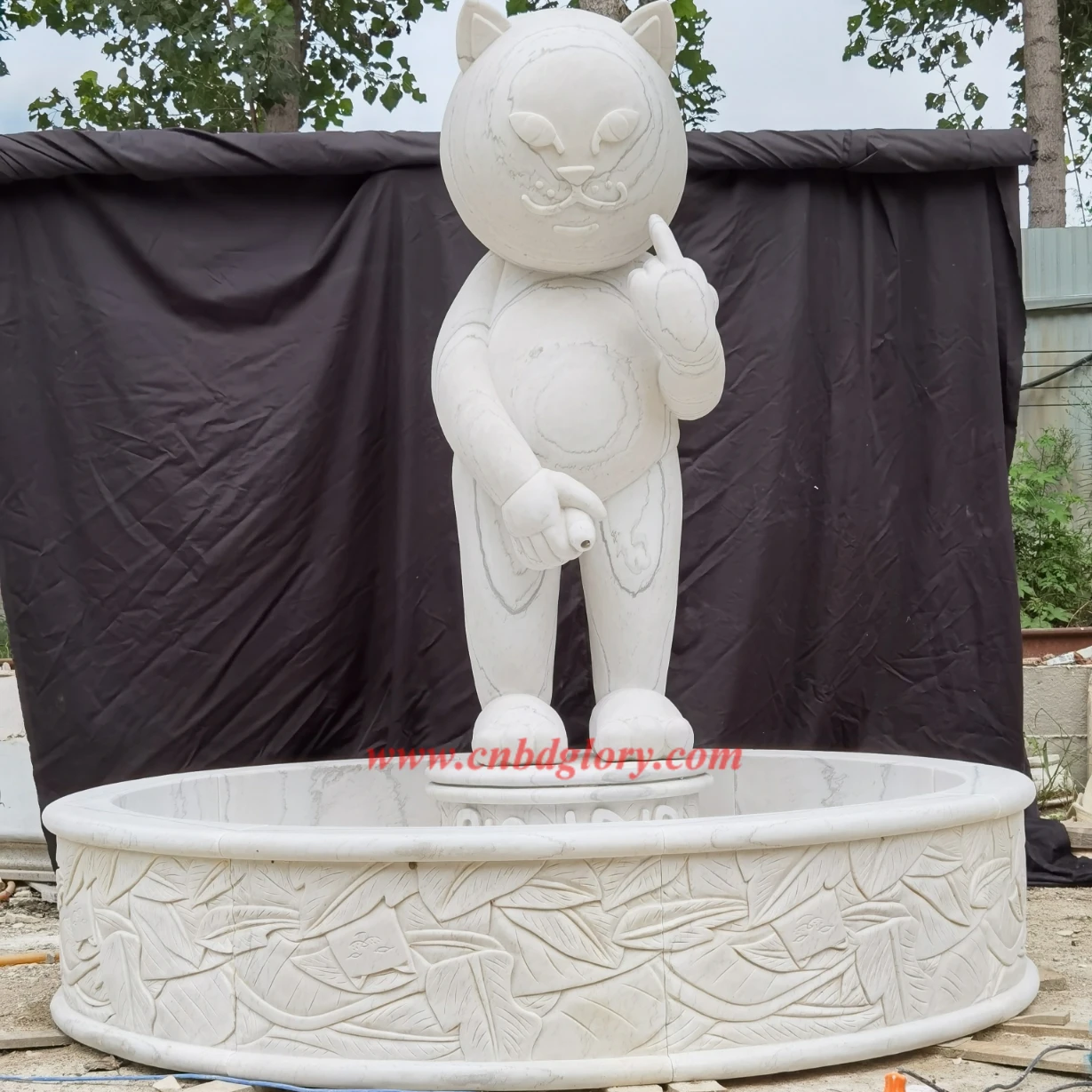 Marble Cartoon Cat Fountain MCF210 1 Cartoon Cat Fountain