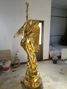 Gold-plated angel statue