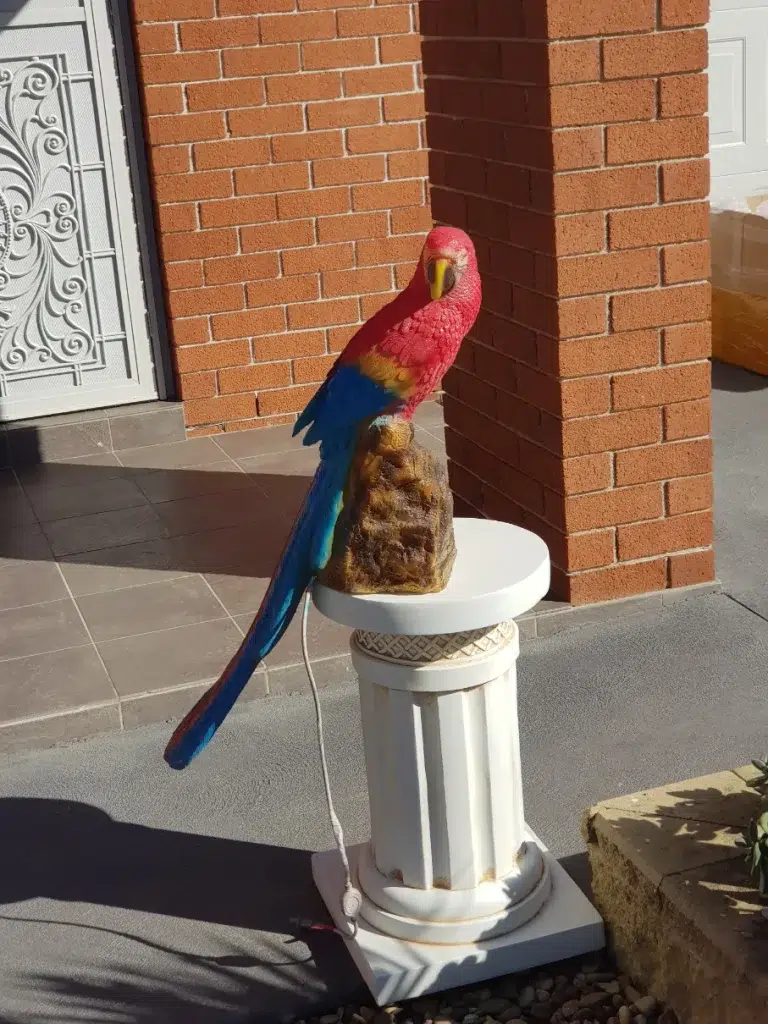 Resin bird sculpture