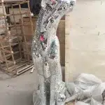 Mosaic Leopard Statue