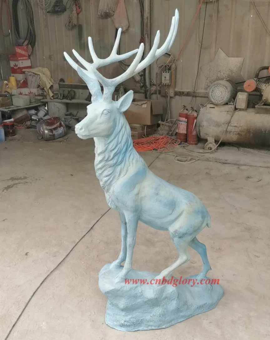 Custom Bronze Animal Deer Sculpture BAD180 3 fiberglass deer statue