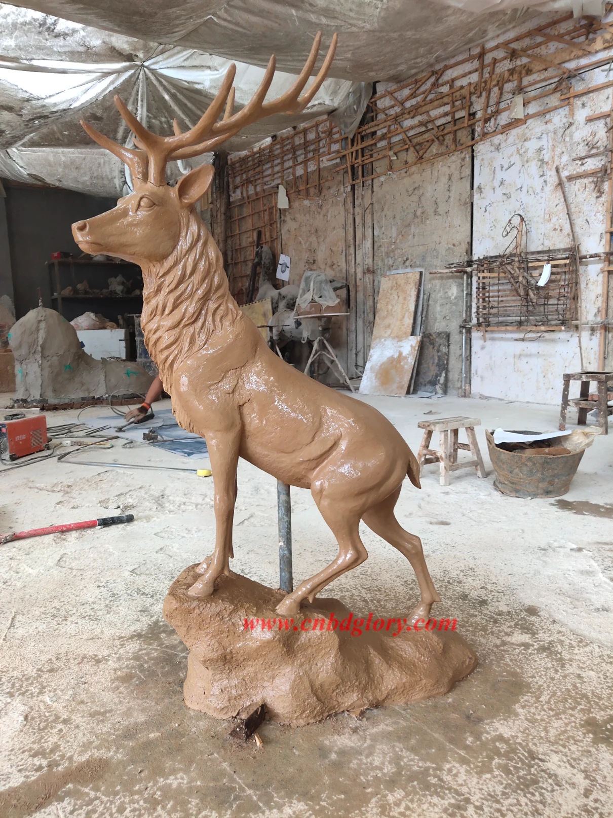 Custom Bronze Animal Deer Sculpture BAD180 7 fiberglass deer statue