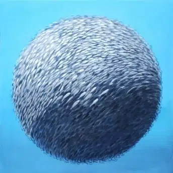 stainless steel fish ball sculpture