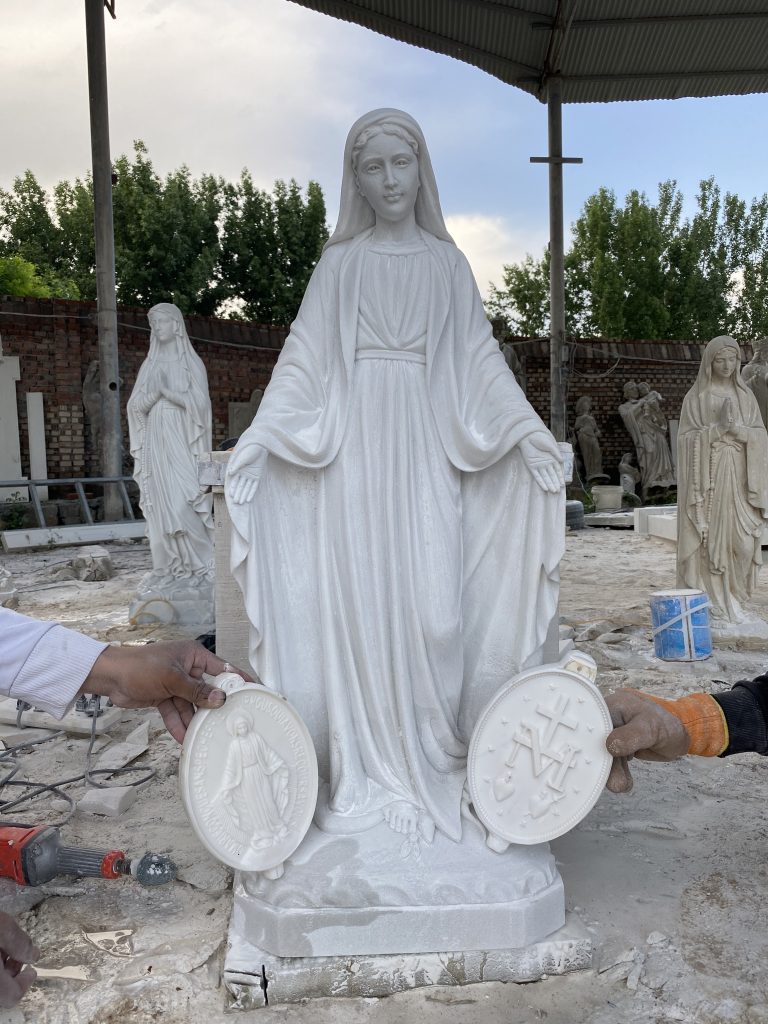 marble Virgin Mary statue