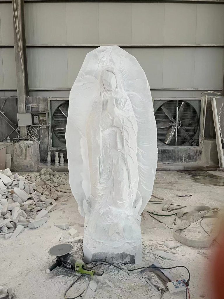 marble Virgin Mary statue