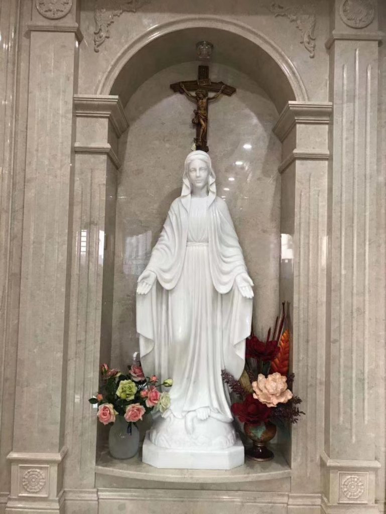 marble Virgin Mary statue