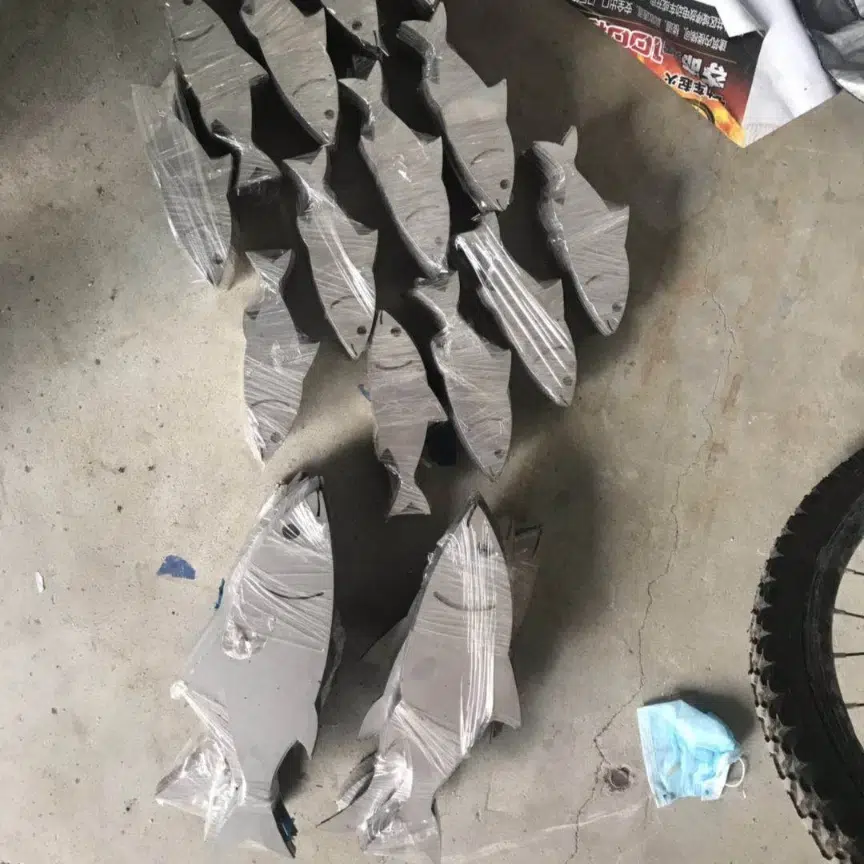 stainless steel fish ball sculpture