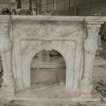 Carrara white marble fireplace mantel