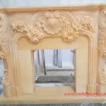 Luxury Orange Onyx Marble Fireplace Mantel