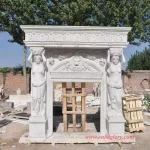 White Marble Fireplace Surround Sculpture Maker