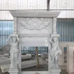 European Classical Figure Statue Marble Fireplace