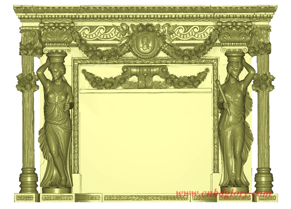 Beige Marble Statue Fireplace Mantel BMF210 4 Marble Caryatid Fireplace Mantel