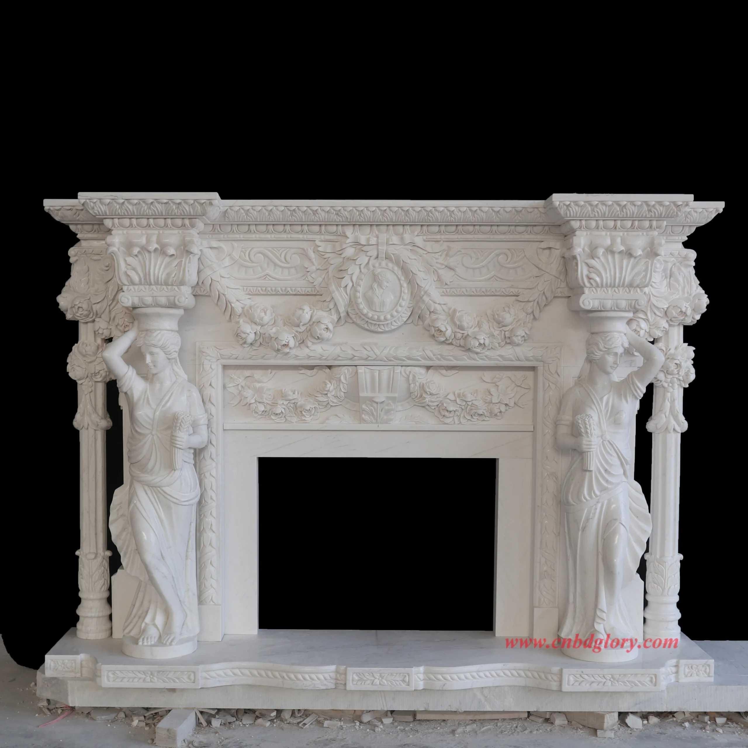 White Marble Fireplace Surround Sculpture Maker MF210 3 White Marble Lady Statue Fireplace