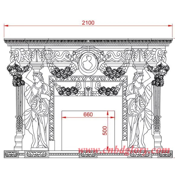 Beige Marble Statue Fireplace Mantel BMF210 5 Marble Caryatid Fireplace Mantel