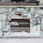 Natural Stone Sculpture Marble fireplace mantel