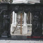 Black Marble Caryatid Statue Fireplace