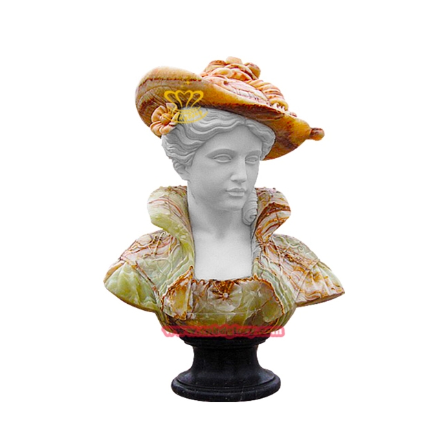 Marble Veiled Girl Bust Statue MVS060 3 marble bust statue