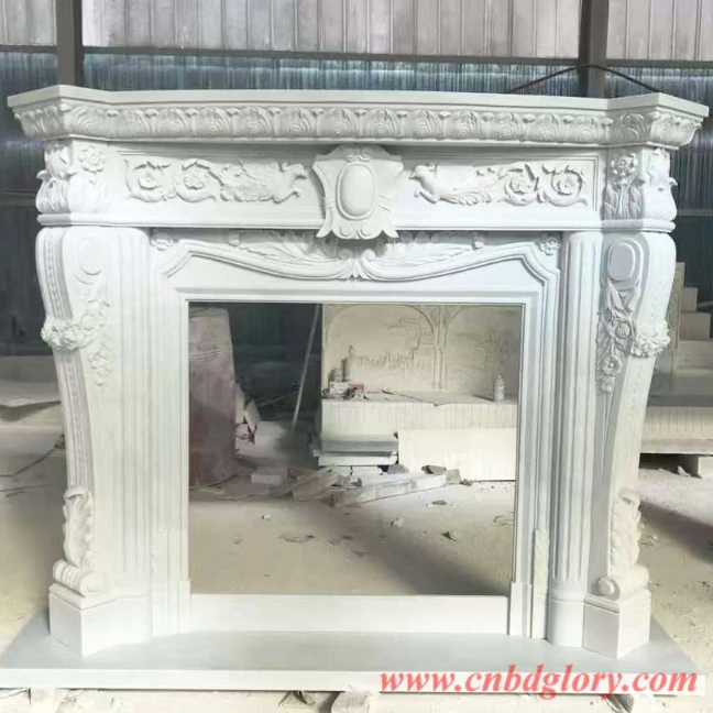 White Marble Fireplace WMF150 1 White Marble Fireplace