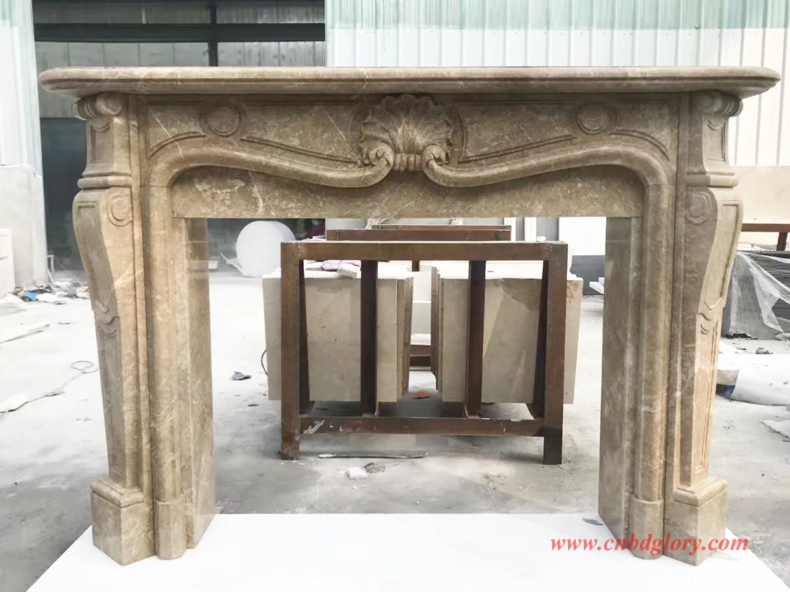 Emperador Marble Fireplace MF150 1 marble fireplace mantel