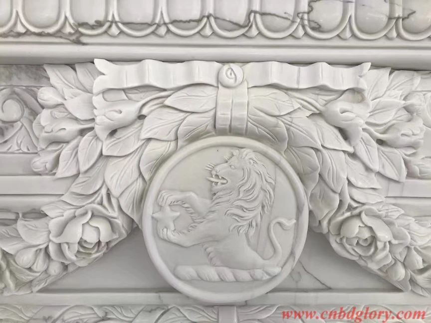 Natural White Marble Handmade Fireplace Frame MF 160 5 Marble Handmade Fireplace Frame