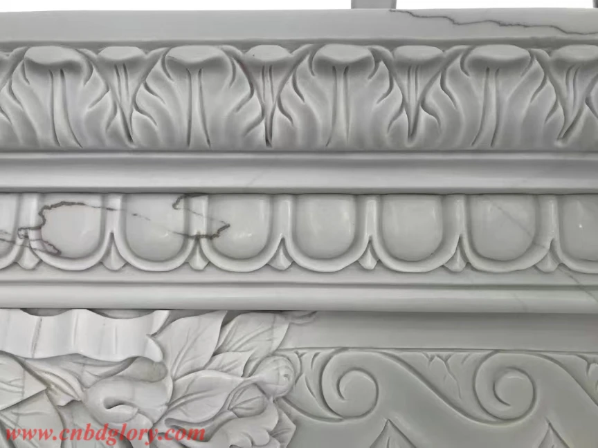 Natural White Marble Handmade Fireplace Frame MF 160 4 Marble Handmade Fireplace Frame