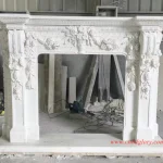 white marble fireplace mantel