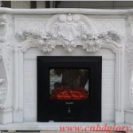 white marble fireplace mantel