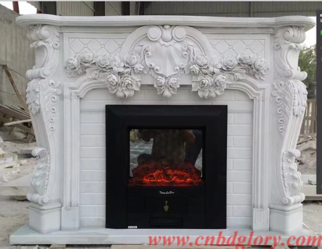 Natural Stone Sculpture Marble Fireplace Mantel NSF110 3 white marble fireplace mantel