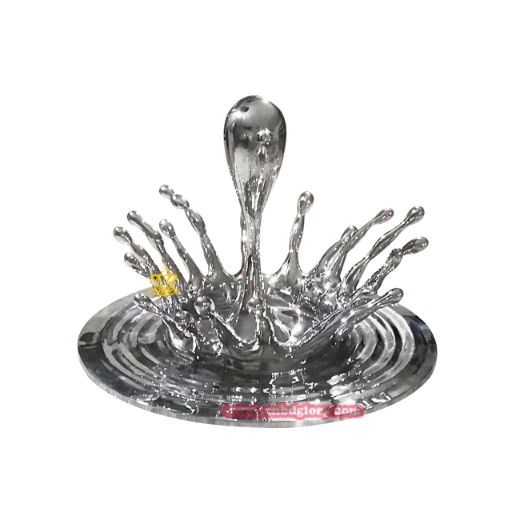 Stainless Steel Ripple Waterdrop Sculpture RWS080 4 stainless steel Water Drop Sculpture