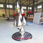 Stainless steel droplet combination sculpture