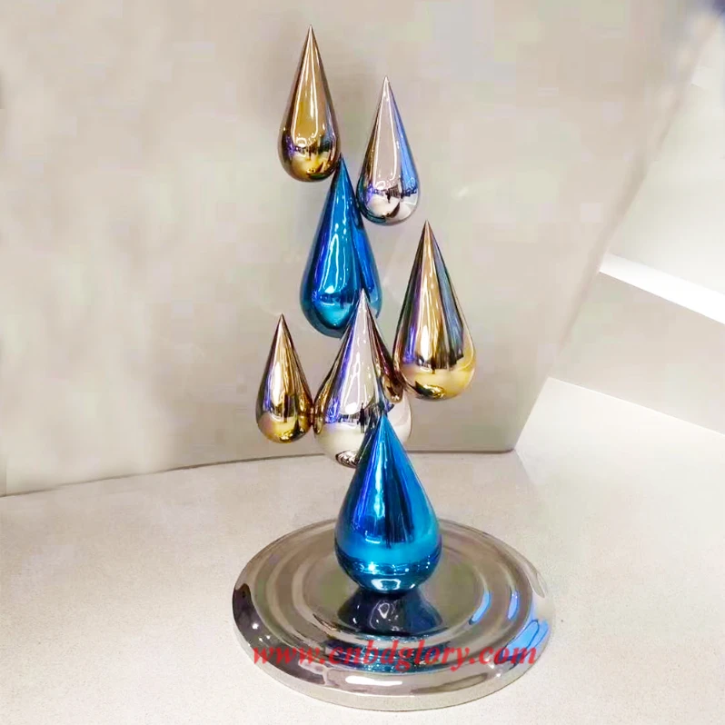 304 Stainless Steel Water Drop Sculpture SD120 4 Mirror Stainless Steel Waterdrop sculpture