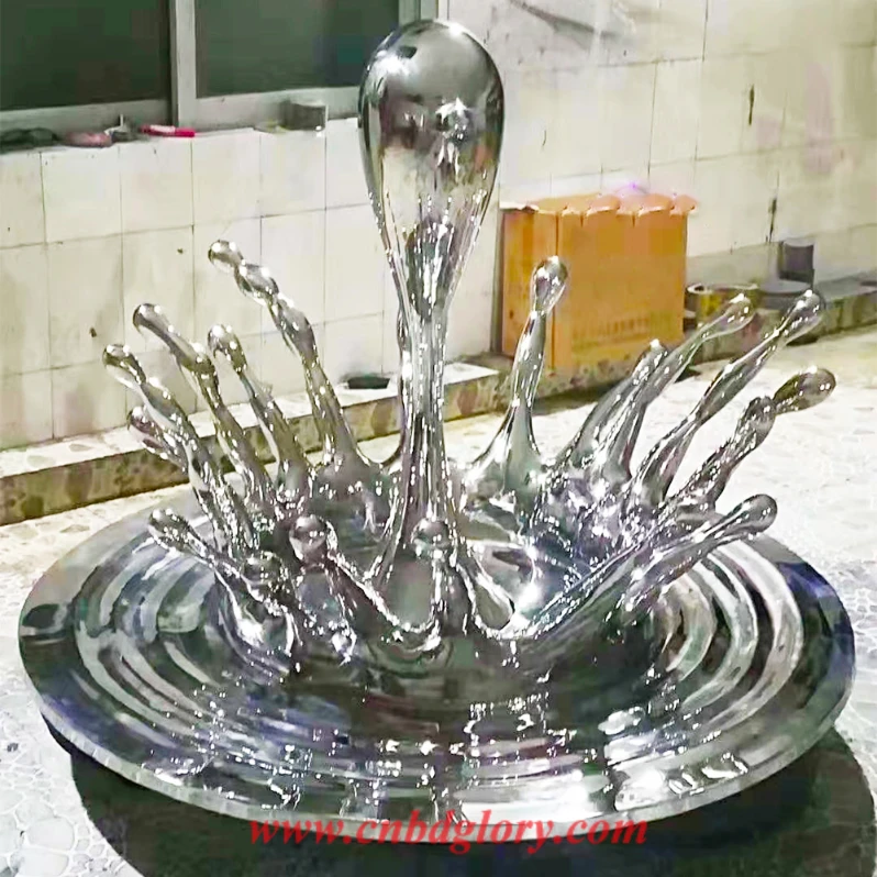 Stainless Steel Ripple Water Drop Sculpture SRD080 2 Mirror Stainless Steel Waterdrop Art Sculpture
