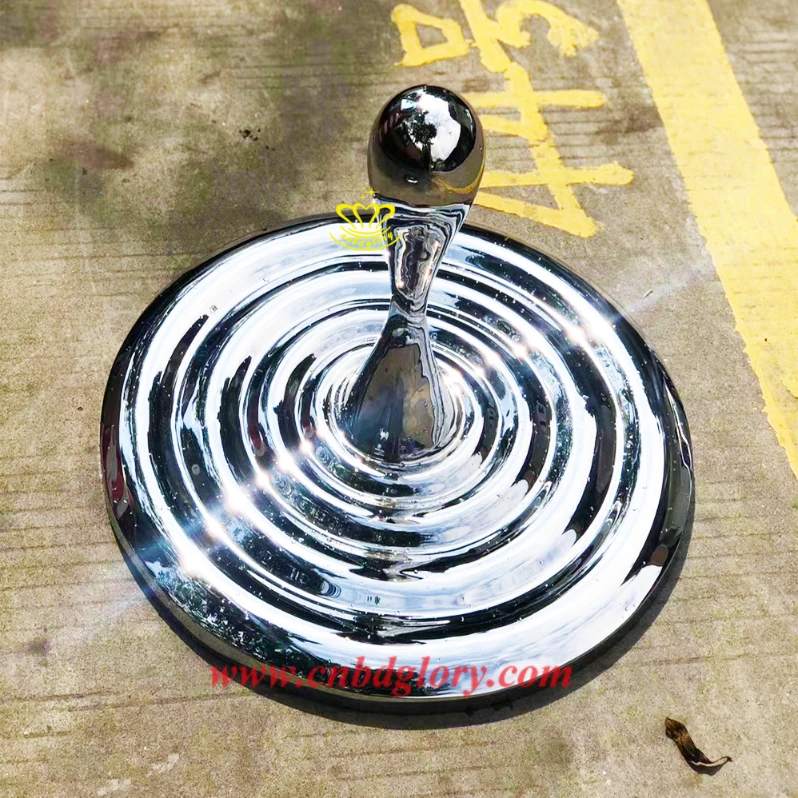 Abstract Metal Drop Decoration Sculpture MDS080 2 Stainless Steel Ripple Waterdrop Sculpture
