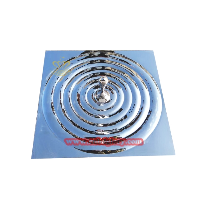 Stainless steel water droplet ripple sculpture
