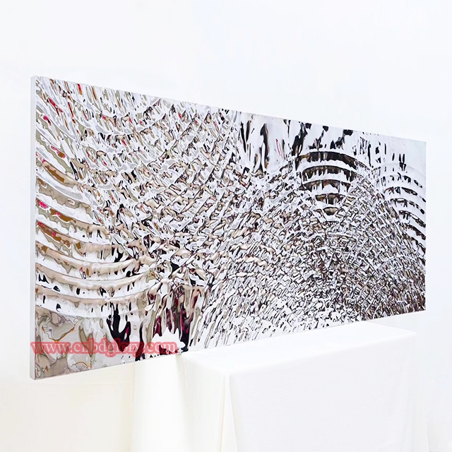 3D Textured Metal Water Ripple Panel MRP100 6 Stainless Steel Hanging Ripple Sculpture
