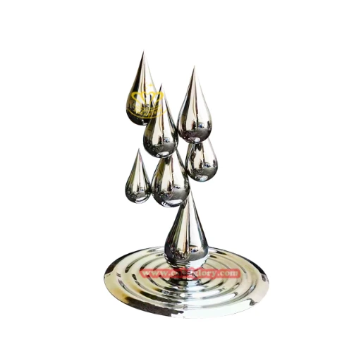 Stainless Steel Drop Decoration Sculpture SD100 1 Stainless steel water drop sculpture