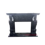 Customized black marble statue fireplace