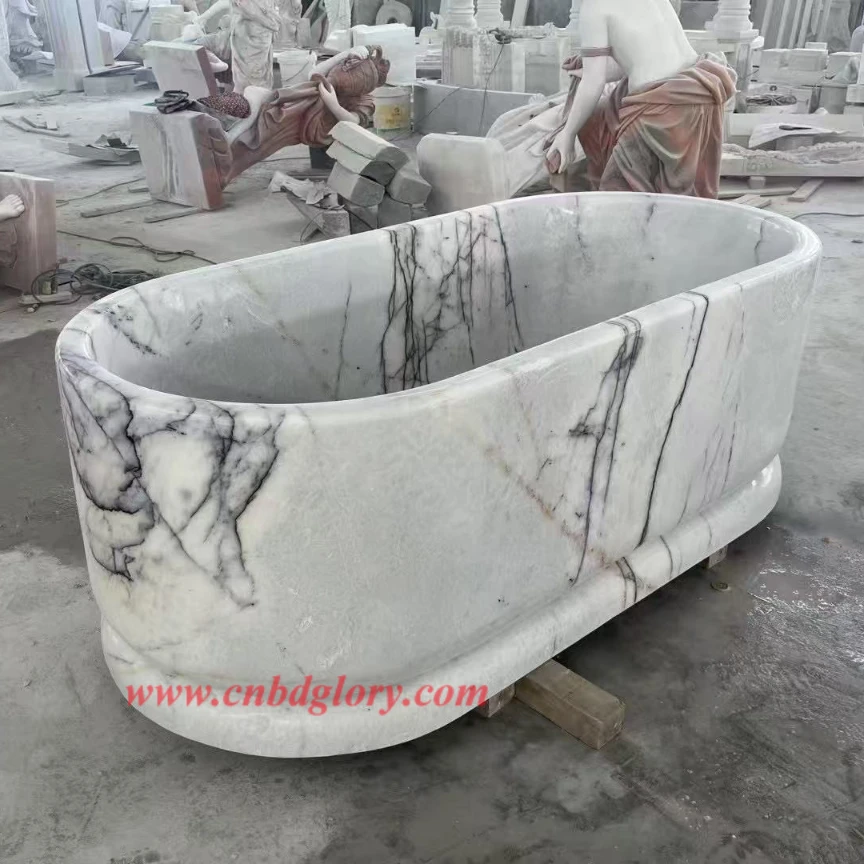 Custom Sculpture Factory Irregular Marble Bathtub LMB170 3 Custom Size Solid Marble Bathtub